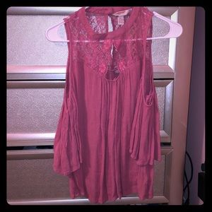 pink off the shoulder top